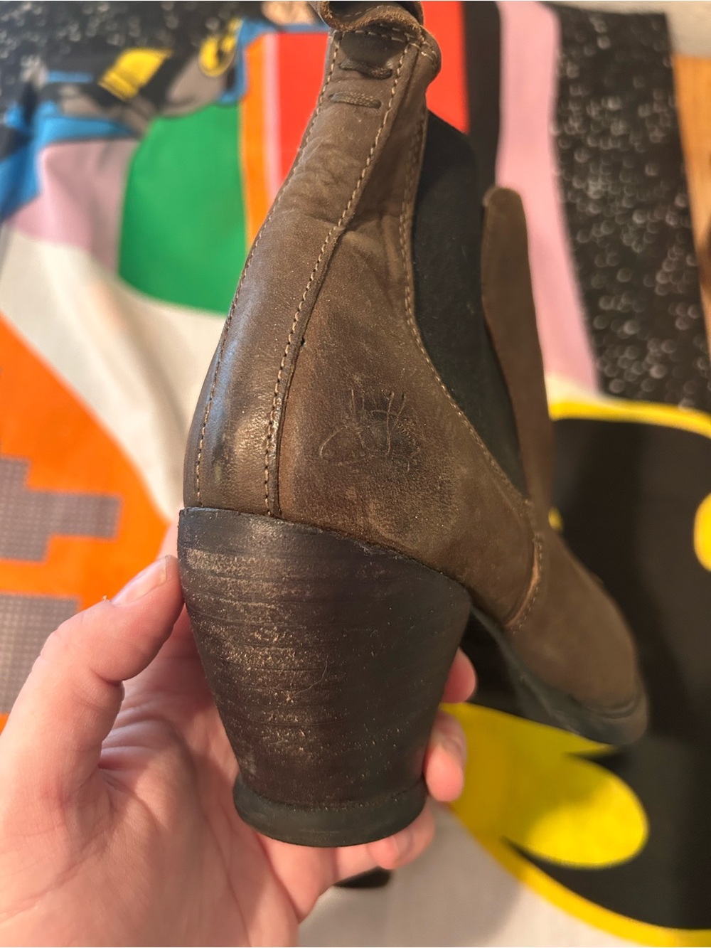 John Fluevog Odlum Brogue Brown Leather Chelsea Ankle Boots - Picture 3 of 9